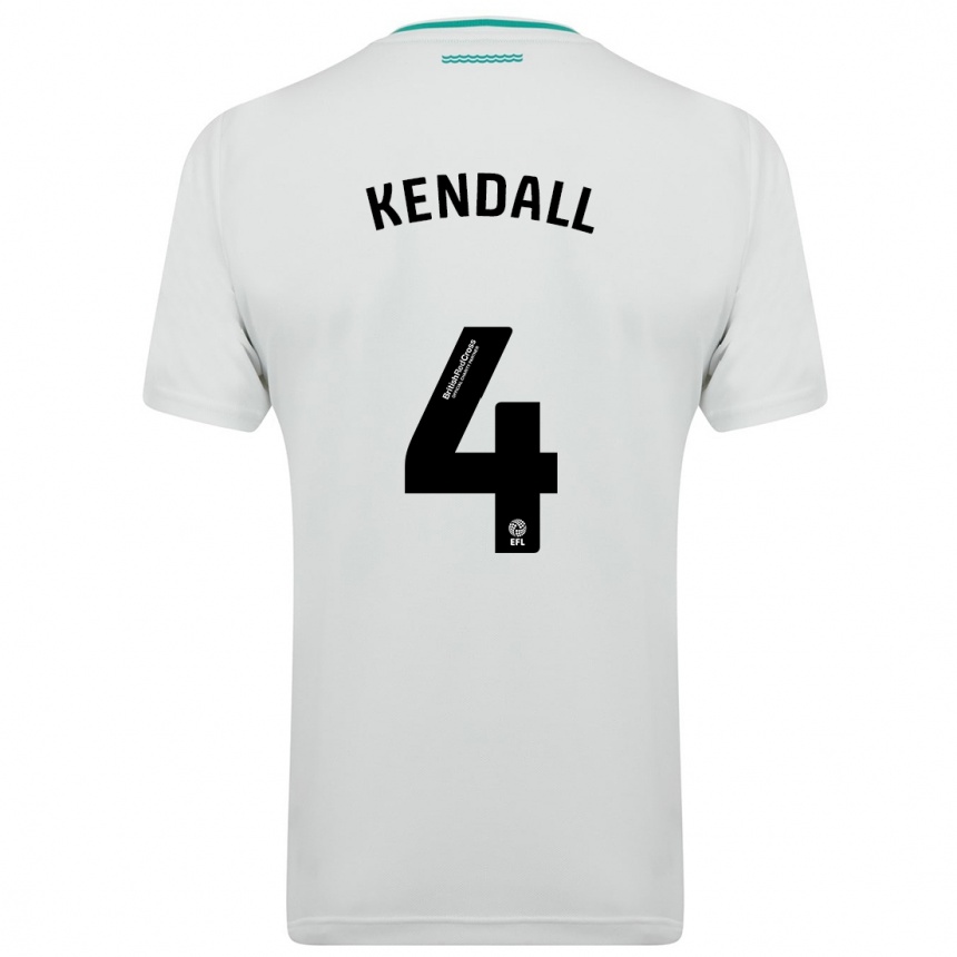 Men Football Lucia Kendall #4 White Away Jersey 2023/24 T-Shirt