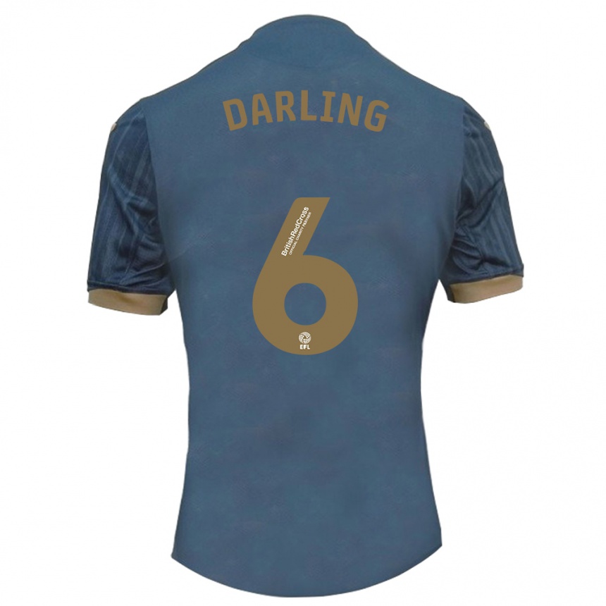 Men Football Harry Darling #6 Dark Teal Away Jersey 2023/24 T-Shirt