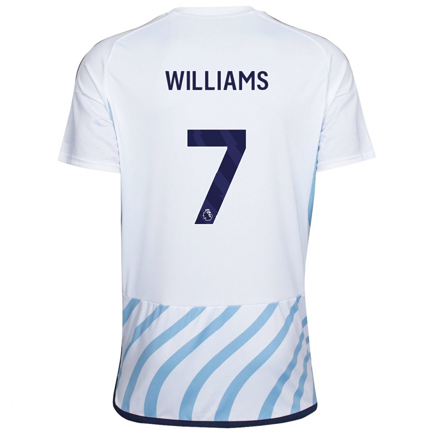 Men Football Neco Williams #7 White Blue Away Jersey 2023/24 T-Shirt