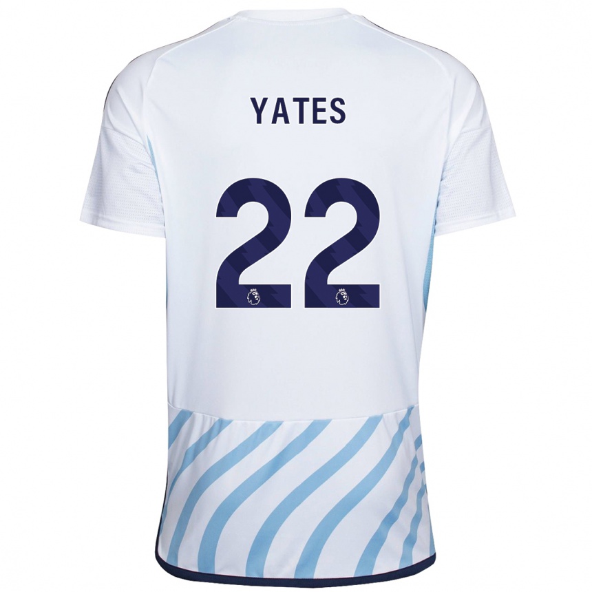 Men Football Ryan Yates #22 White Blue Away Jersey 2023/24 T-Shirt