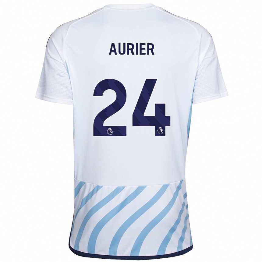 Men Football Serge Aurier #24 White Blue Away Jersey 2023/24 T-Shirt