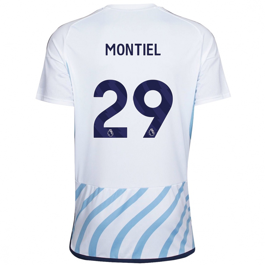 Men Football Gonzalo Montiel #29 White Blue Away Jersey 2023/24 T-Shirt