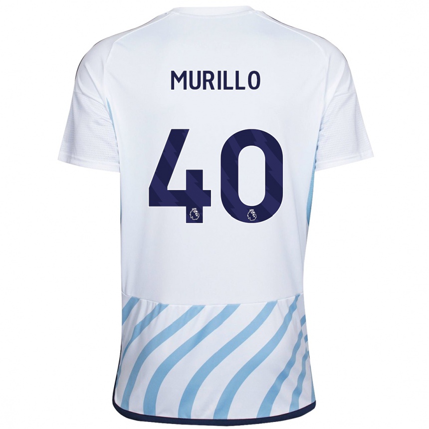 Men Football Murillo #40 White Blue Away Jersey 2023/24 T-Shirt