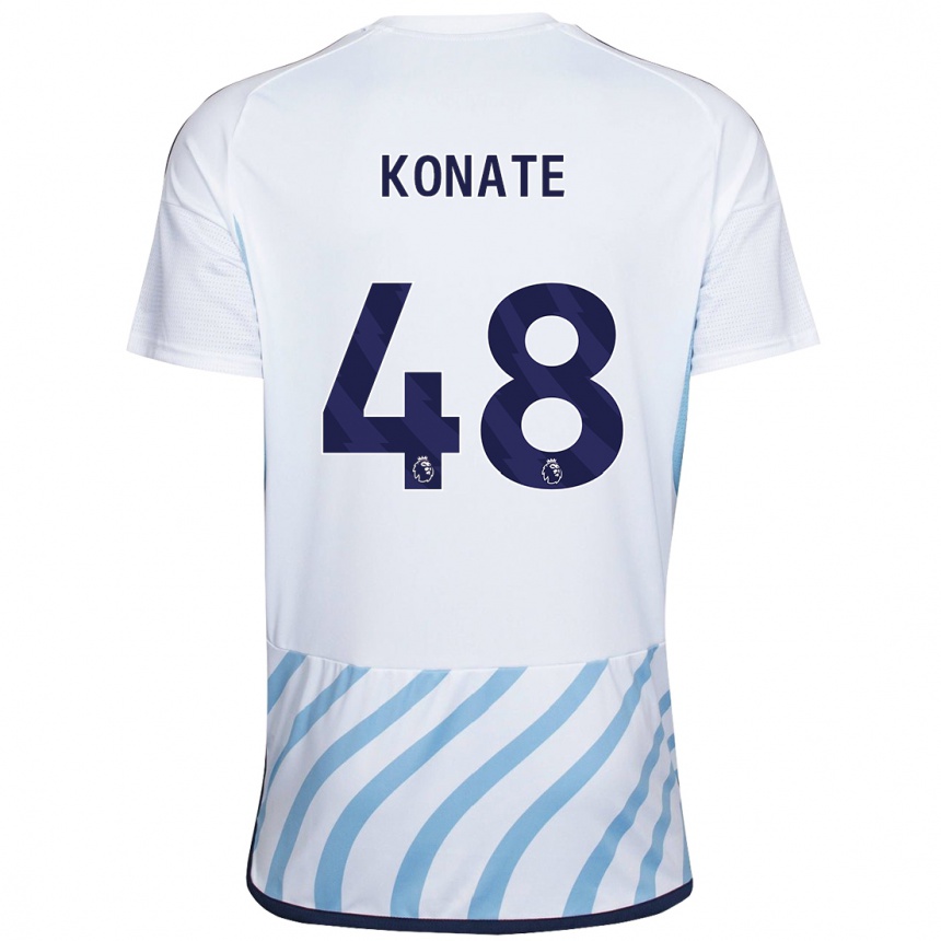 Men Football Ateef Konaté #48 White Blue Away Jersey 2023/24 T-Shirt