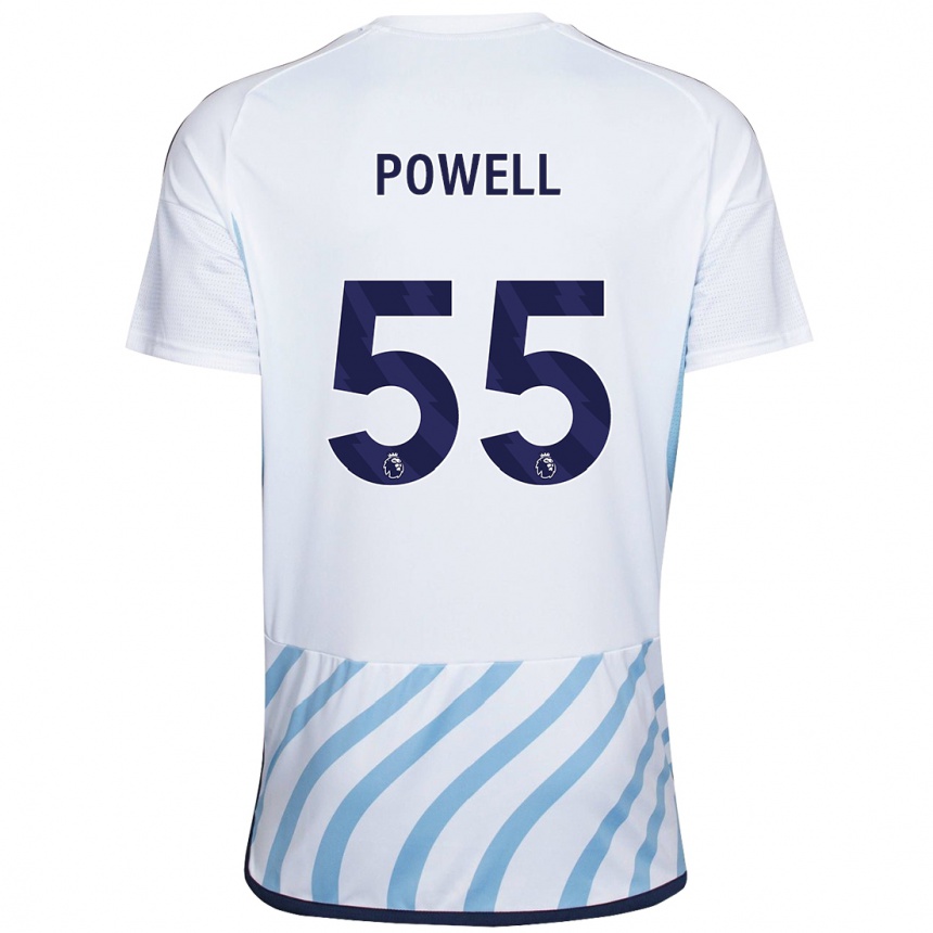 Men Football Josh Powell #55 White Blue Away Jersey 2023/24 T-Shirt