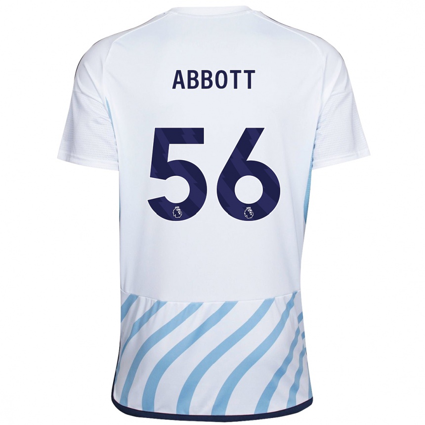 Men Football Zach Abbott #56 White Blue Away Jersey 2023/24 T-Shirt