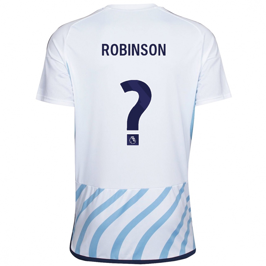 Men Football Theo Robinson #0 White Blue Away Jersey 2023/24 T-Shirt