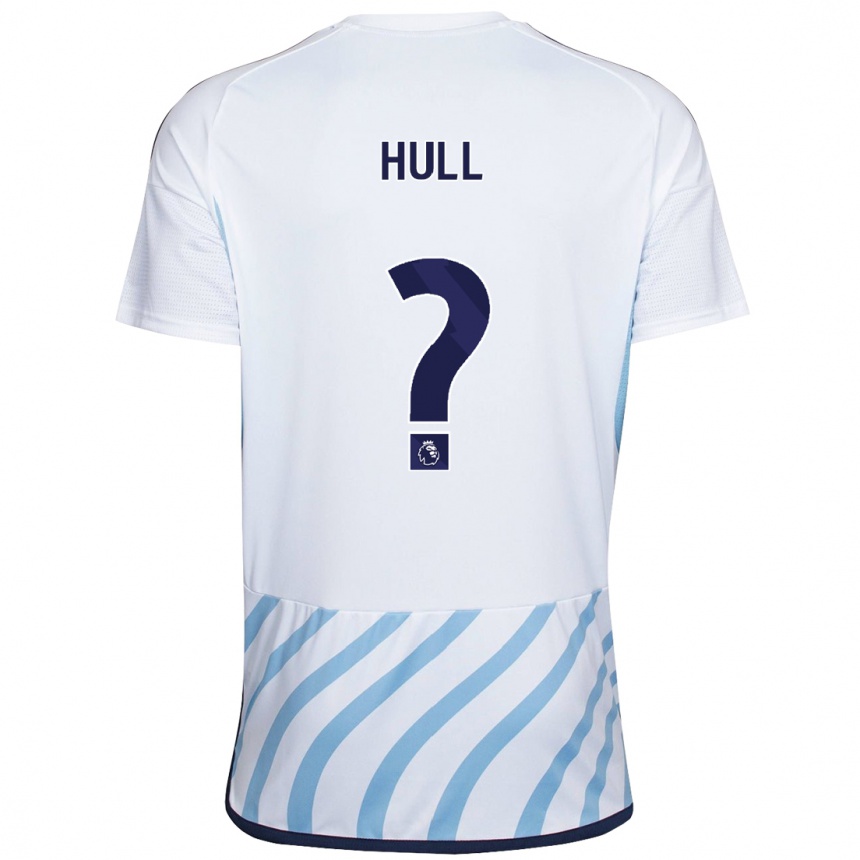 Men Football Ethan Hull #0 White Blue Away Jersey 2023/24 T-Shirt