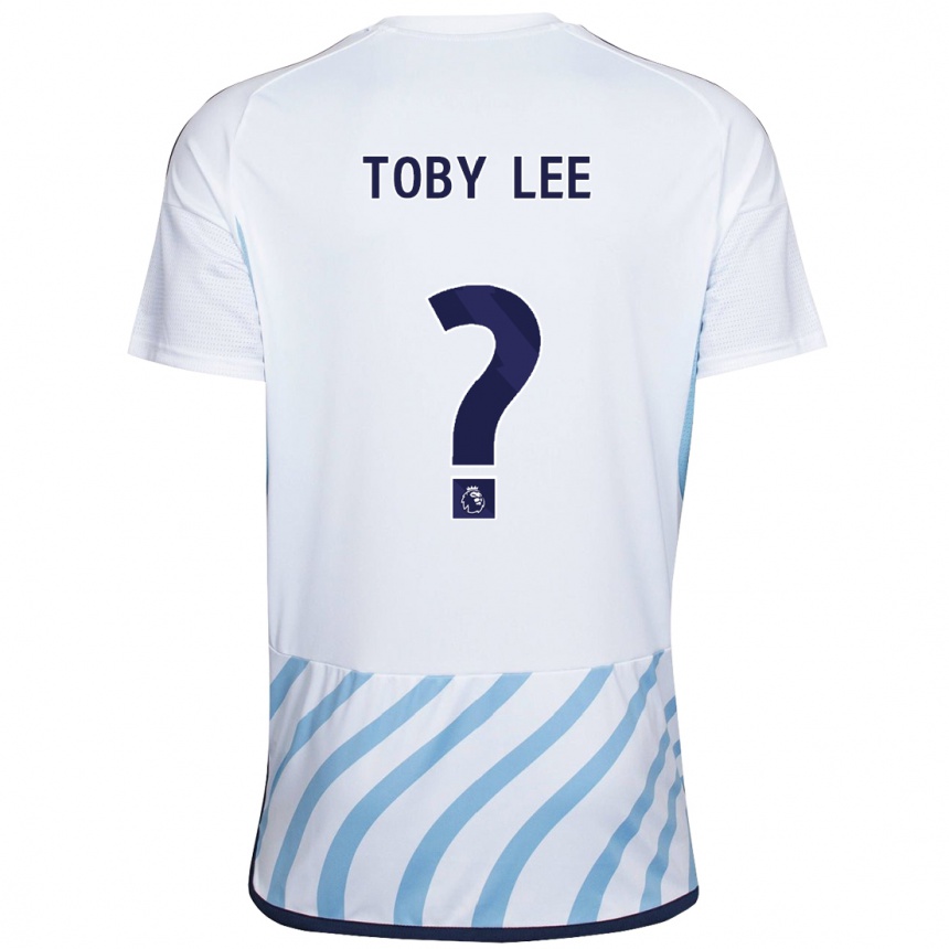 Men Football Toby Lee #0 White Blue Away Jersey 2023/24 T-Shirt