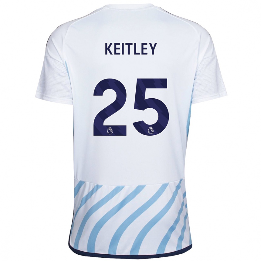 Men Football Alice Keitley #25 White Blue Away Jersey 2023/24 T-Shirt