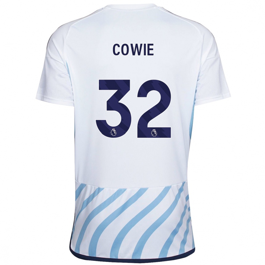 Men Football Abi Cowie #32 White Blue Away Jersey 2023/24 T-Shirt