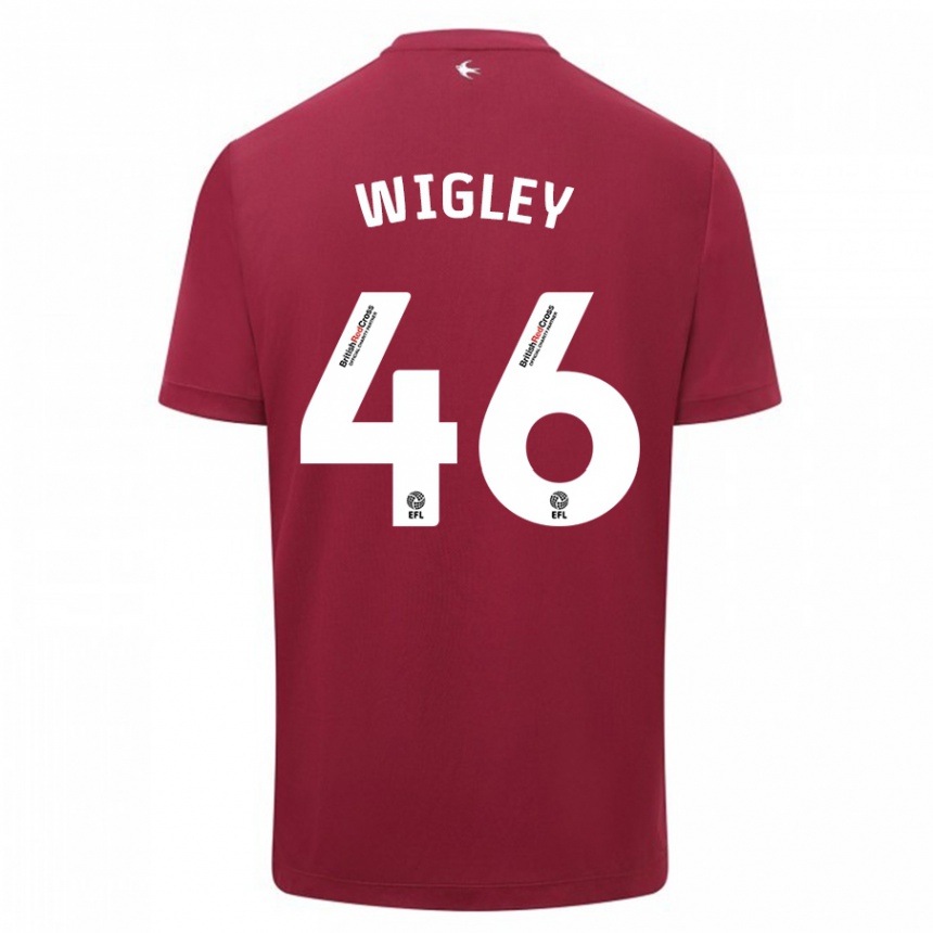 Men Football Morgan Wigley #46 Red Away Jersey 2023/24 T-Shirt