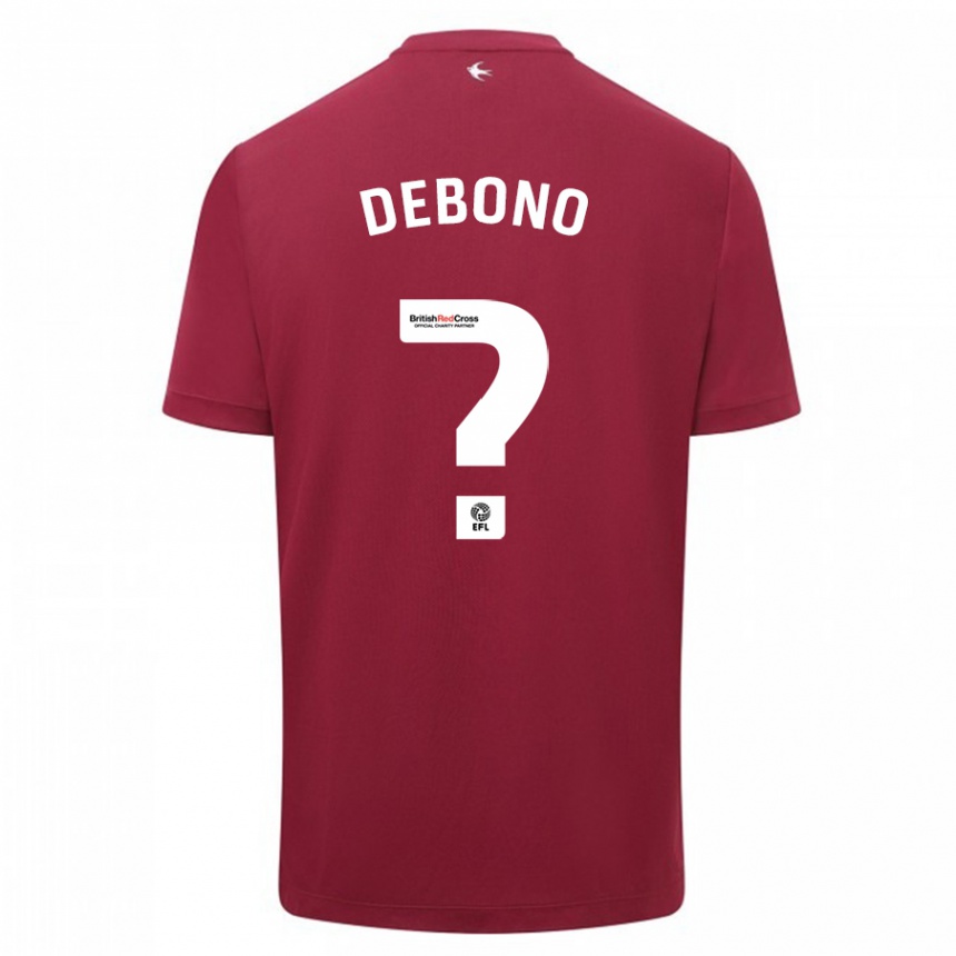 Men Football Alyas Debono #0 Red Away Jersey 2023/24 T-Shirt