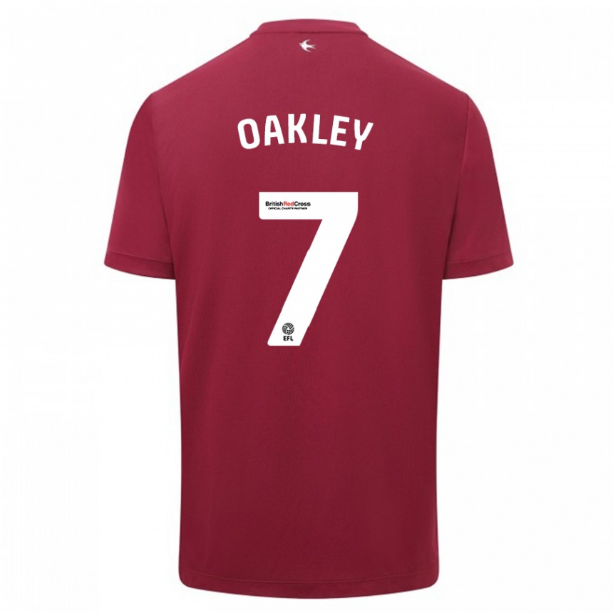 Men Football Rhianne Oakley #7 Red Away Jersey 2023/24 T-Shirt