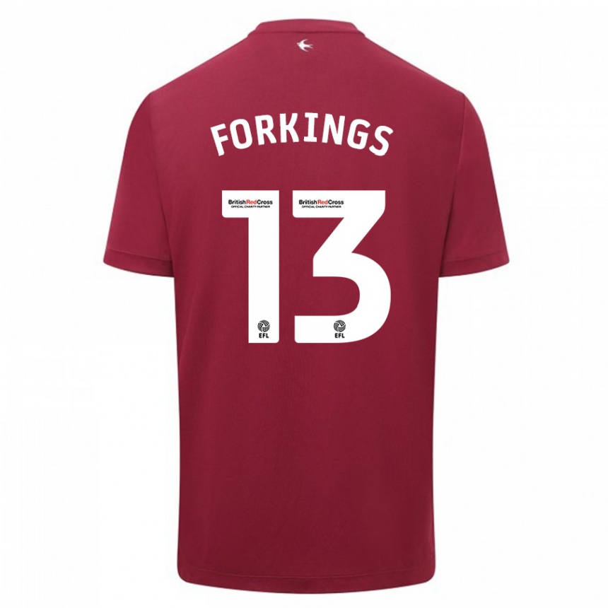 Men Football Amelia Forkings #13 Red Away Jersey 2023/24 T-Shirt