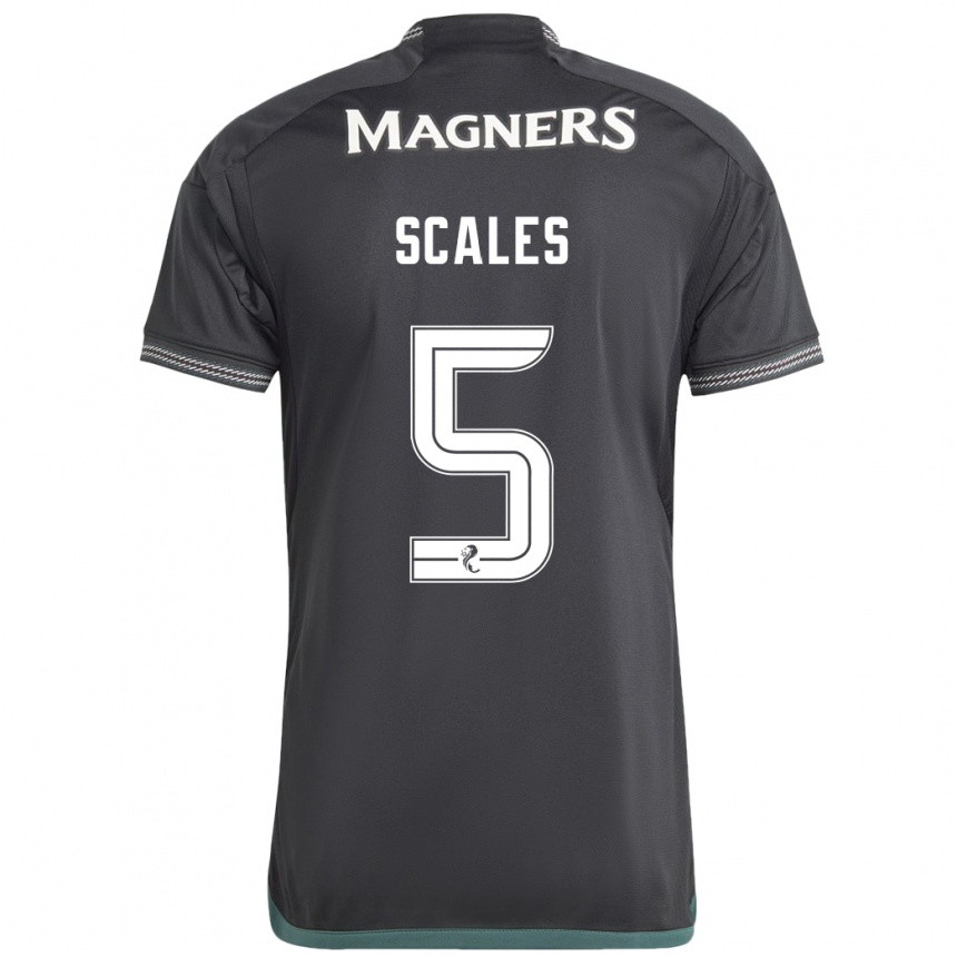 Men Football Liam Scales #5 Black Away Jersey 2023/24 T-Shirt