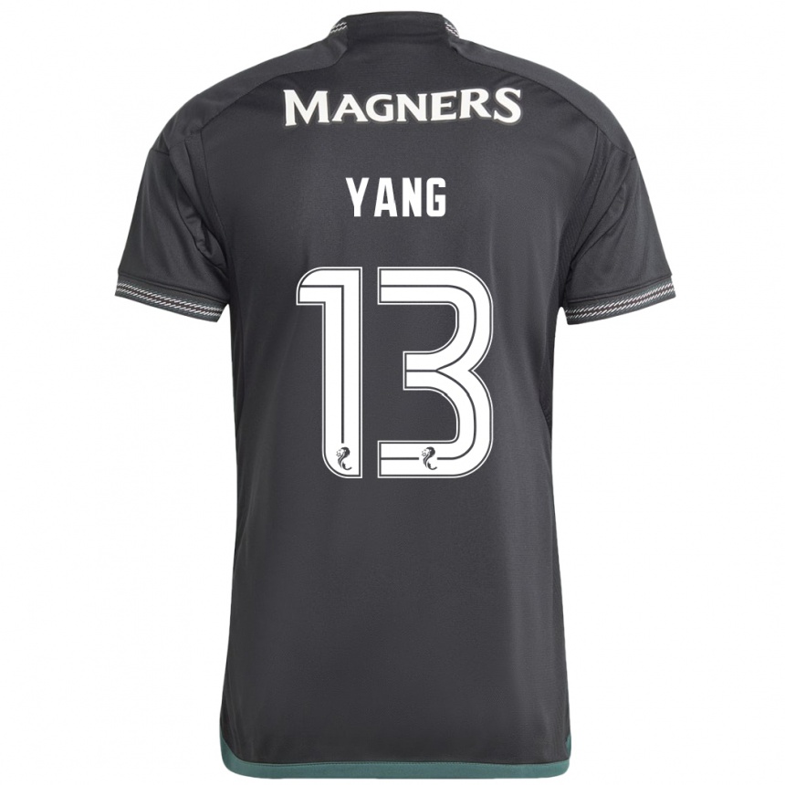 Men Football Hyun-Jun Yang #13 Black Away Jersey 2023/24 T-Shirt