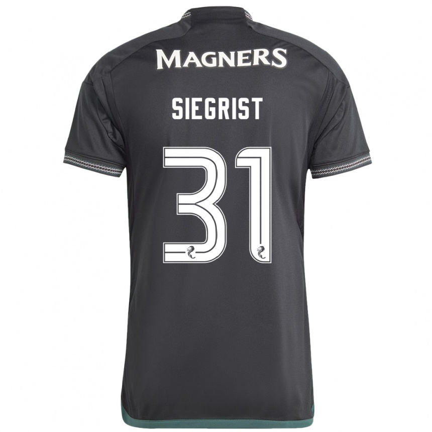 Men Football Benjamin Siegrist #31 Black Away Jersey 2023/24 T-Shirt