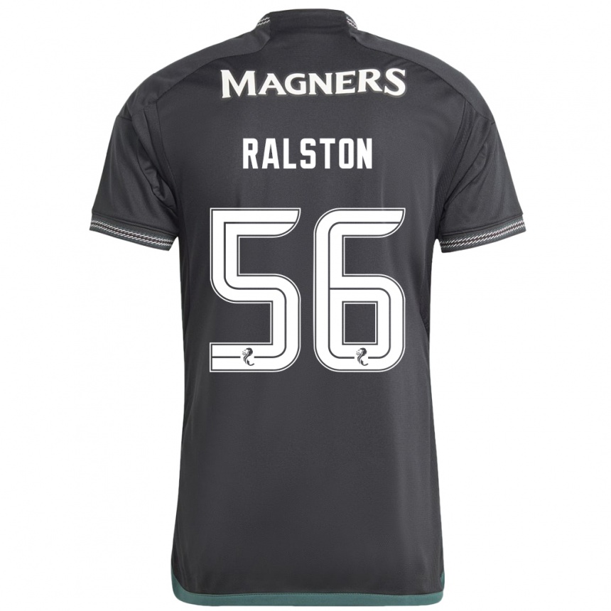 Men Football Anthony Ralston #56 Black Away Jersey 2023/24 T-Shirt