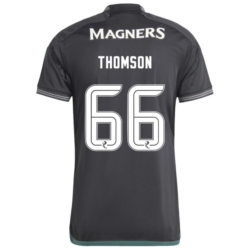 Men Football Corey Thomson #66 Black Away Jersey 2023/24 T-Shirt