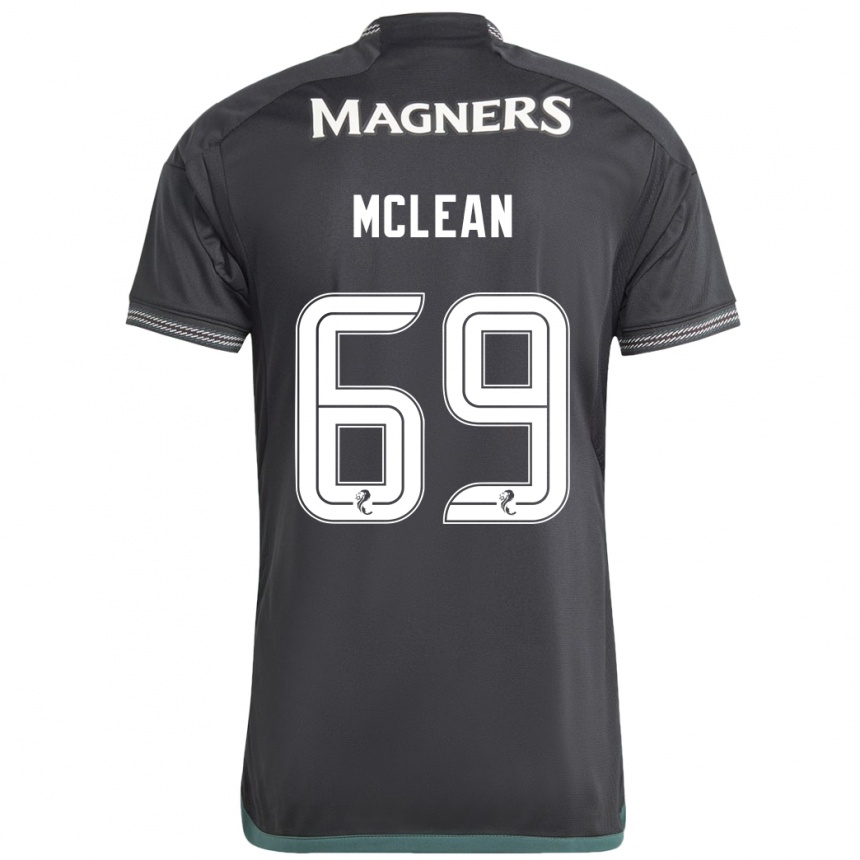 Men Football Kai Mclean #69 Black Away Jersey 2023/24 T-Shirt