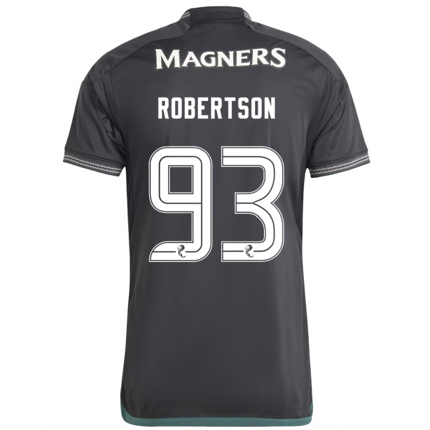 Men Football Mitchell Robertson #93 Black Away Jersey 2023/24 T-Shirt