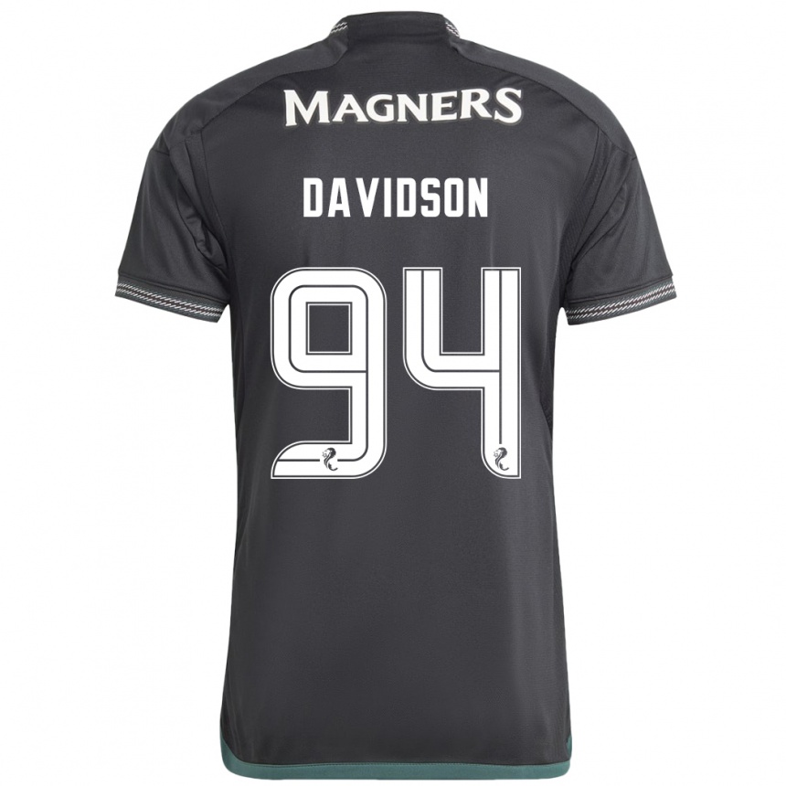 Men Football Alasdair Davidson #94 Black Away Jersey 2023/24 T-Shirt