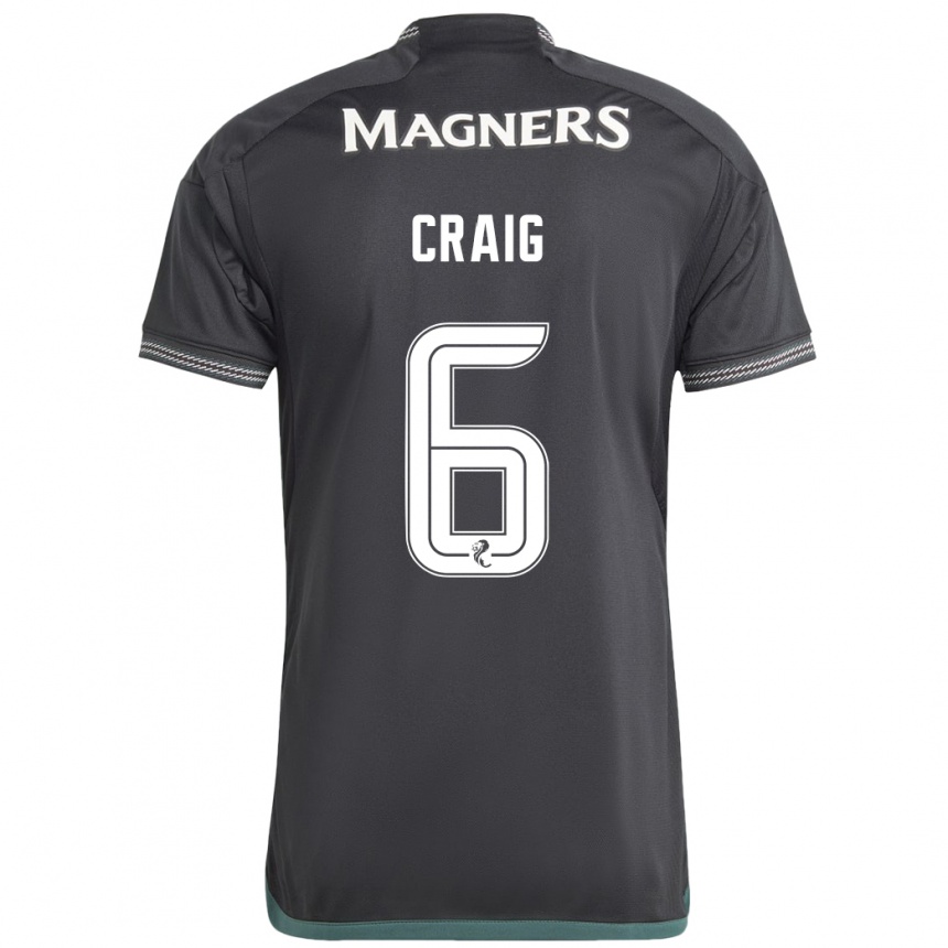 Men Football Chloe Craig #6 Black Away Jersey 2023/24 T-Shirt