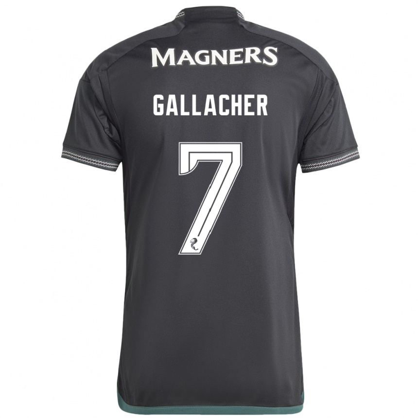 Men Football Amy Gallacher #7 Black Away Jersey 2023/24 T-Shirt