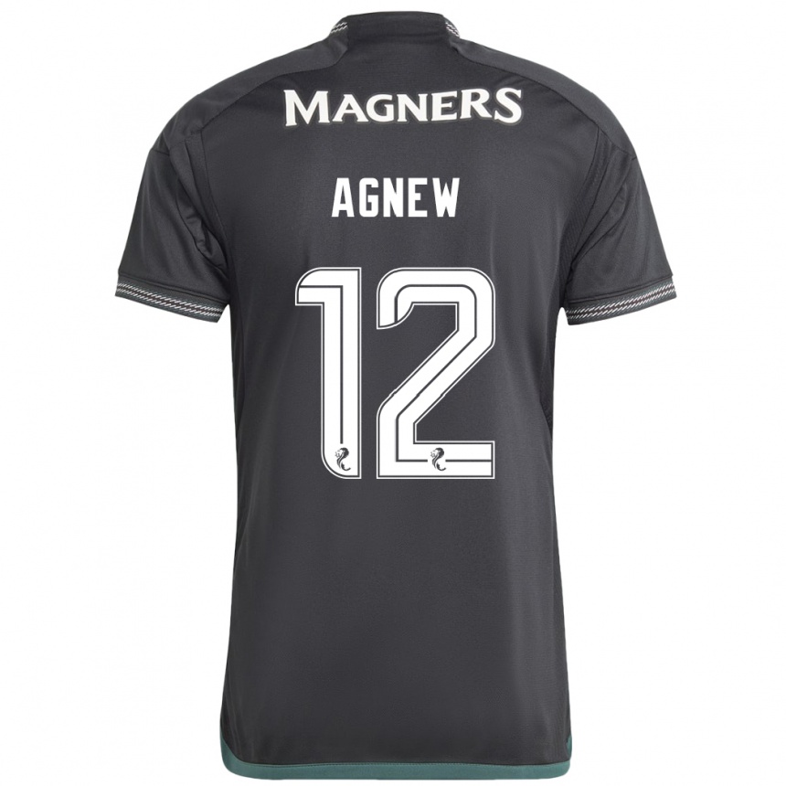 Men Football Murphy Agnew #12 Black Away Jersey 2023/24 T-Shirt