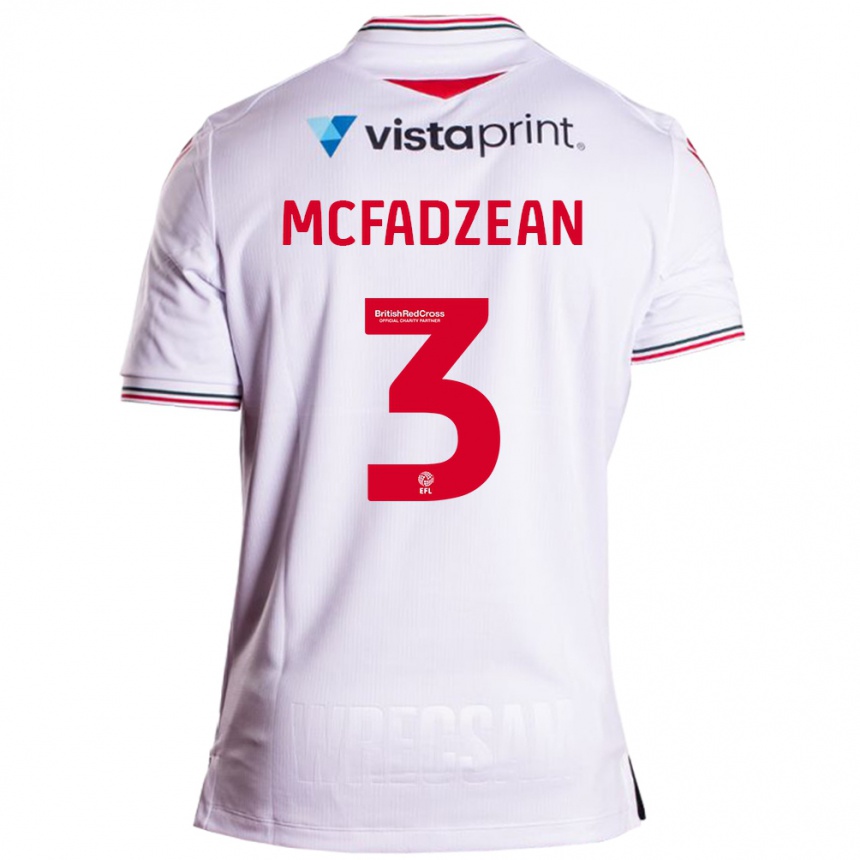 Men Football Callum Mcfadzean #3 White Away Jersey 2023/24 T-Shirt