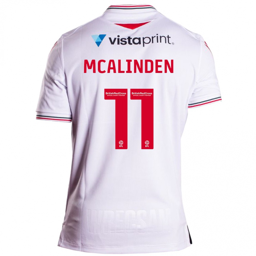 Men Football Liam Mcalinden #11 White Away Jersey 2023/24 T-Shirt