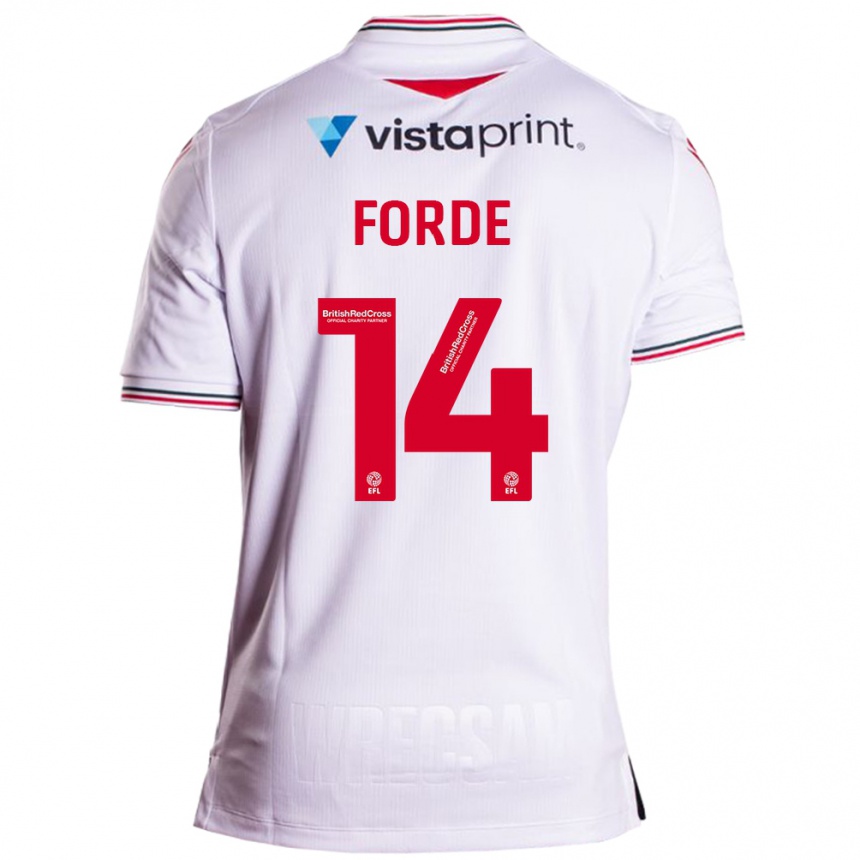 Men Football Anthony Forde #14 White Away Jersey 2023/24 T-Shirt