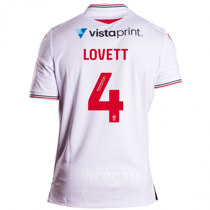 Men Football Erin Lovett #4 White Away Jersey 2023/24 T-Shirt