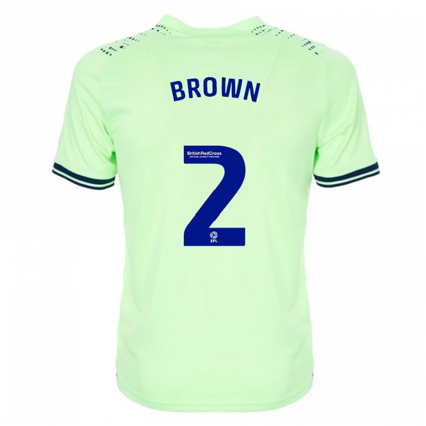 Men Football Ashlee Brown #2 Navy Away Jersey 2023/24 T-Shirt