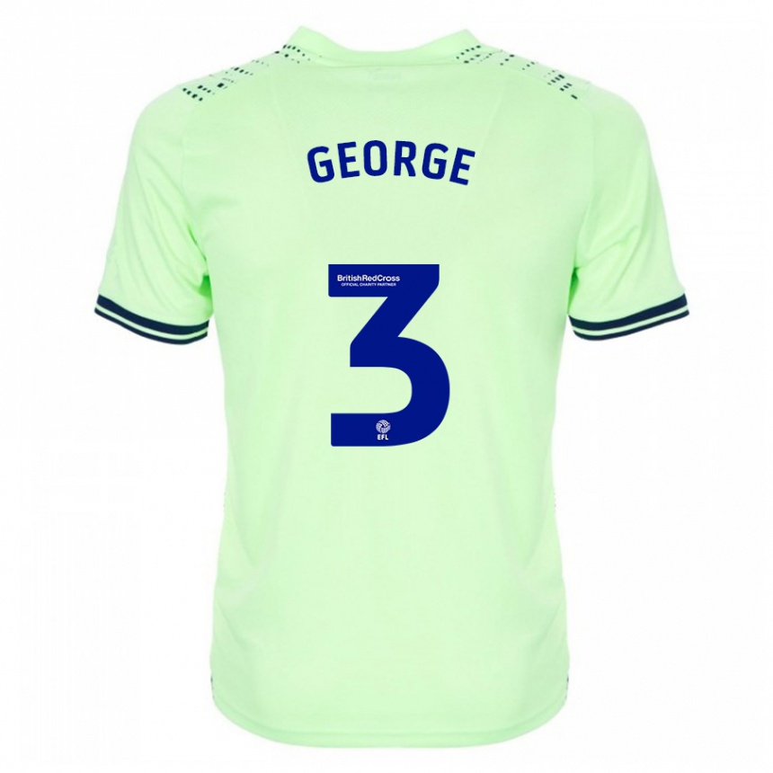 Men Football Hannah George #3 Navy Away Jersey 2023/24 T-Shirt