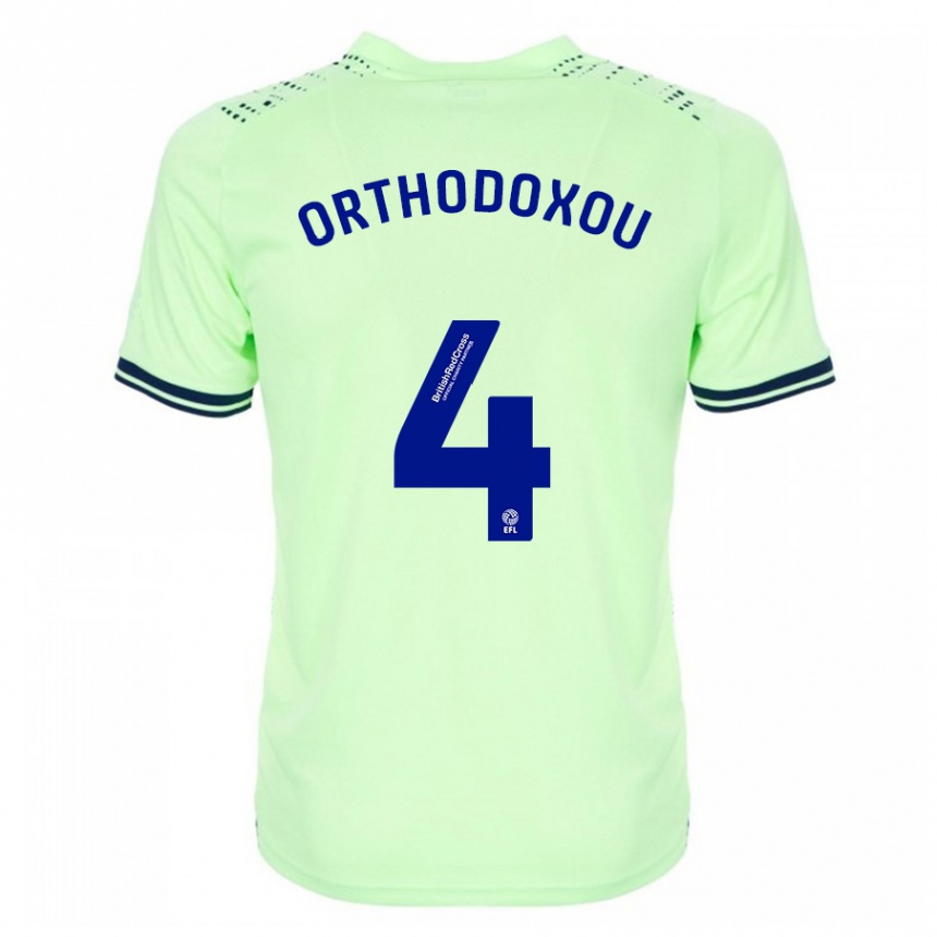 Men Football Francesca Orthodoxou #4 Navy Away Jersey 2023/24 T-Shirt