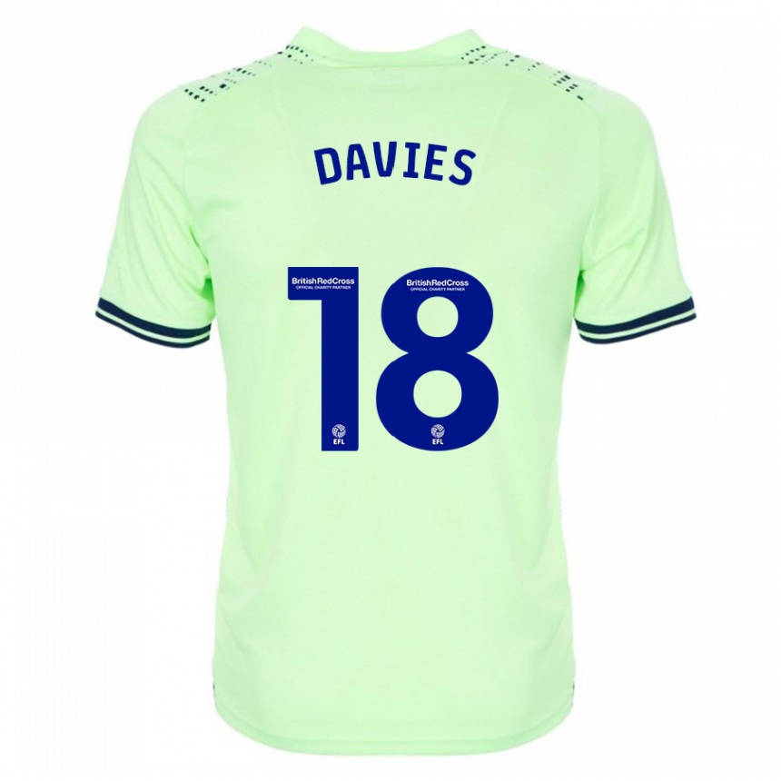 Men Football Jessica Davies #18 Navy Away Jersey 2023/24 T-Shirt