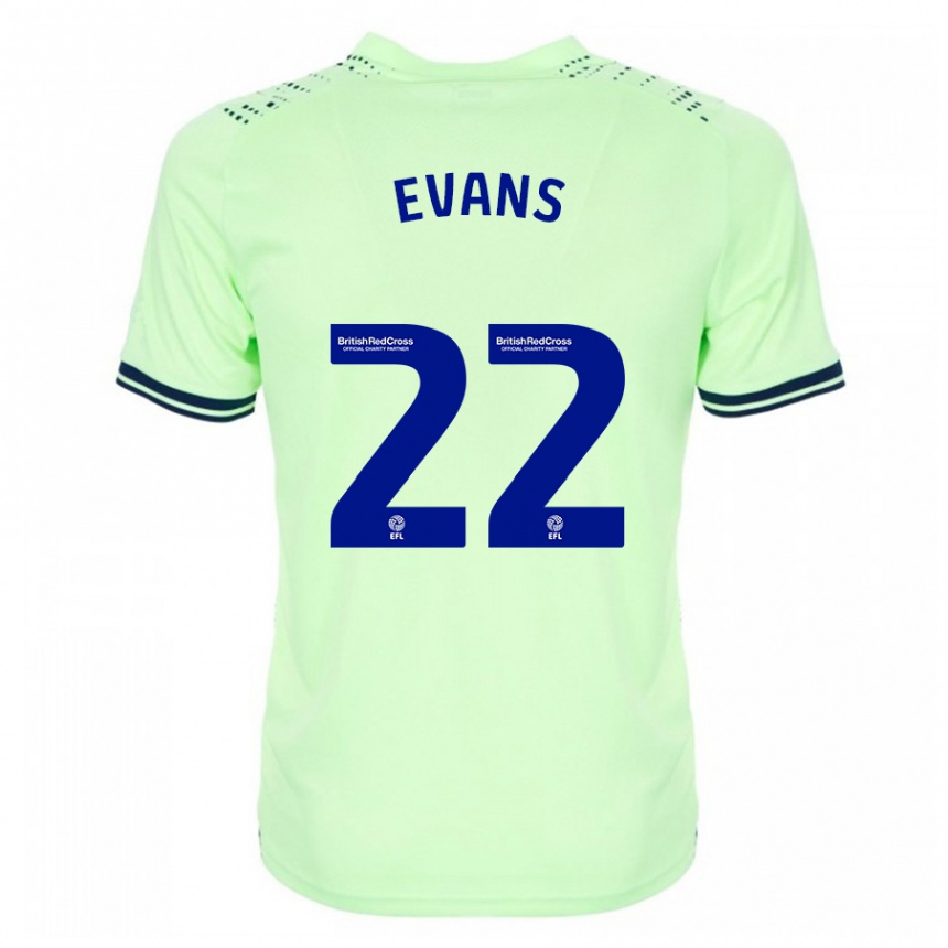 Men Football Kate Evans #22 Navy Away Jersey 2023/24 T-Shirt