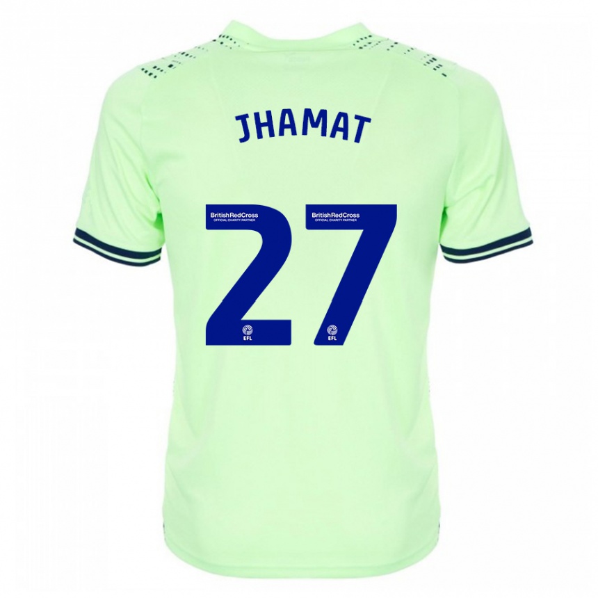 Men Football Simran Jhamat #27 Navy Away Jersey 2023/24 T-Shirt