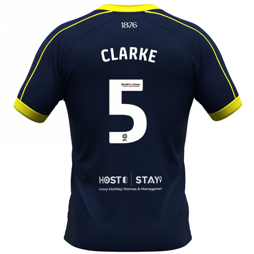 Men Football Matt Clarke #5 Navy Away Jersey 2023/24 T-Shirt