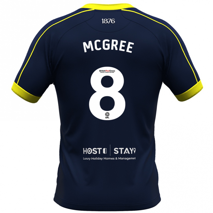 Men Football Riley Mcgree #8 Navy Away Jersey 2023/24 T-Shirt