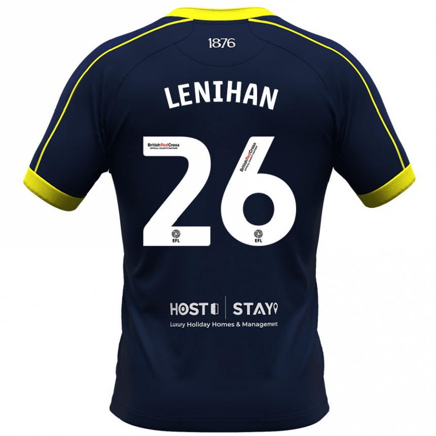 Men Football Darragh Lenihan #26 Navy Away Jersey 2023/24 T-Shirt