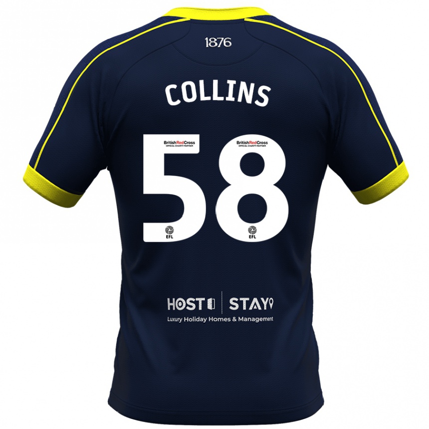 Men Football Sam Collins #58 Navy Away Jersey 2023/24 T-Shirt