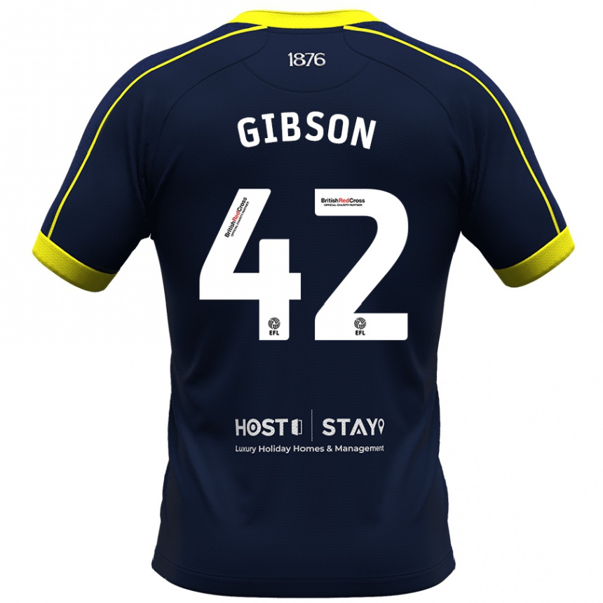 Men Football Joseph Gibson #42 Navy Away Jersey 2023/24 T-Shirt