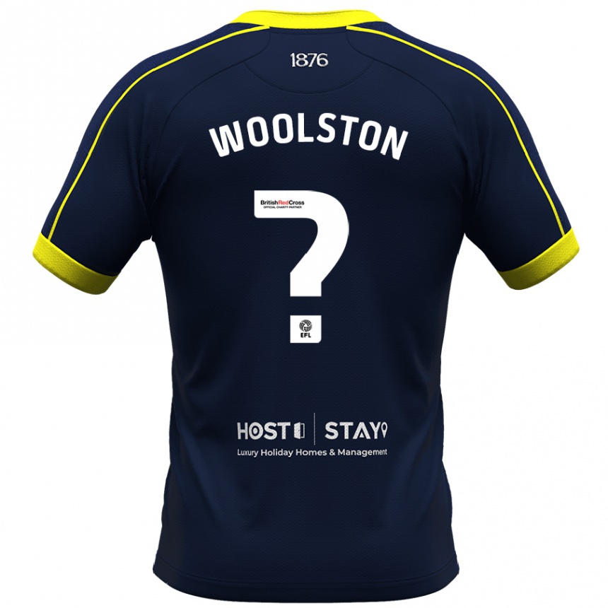 Men Football Luke Woolston #0 Navy Away Jersey 2023/24 T-Shirt