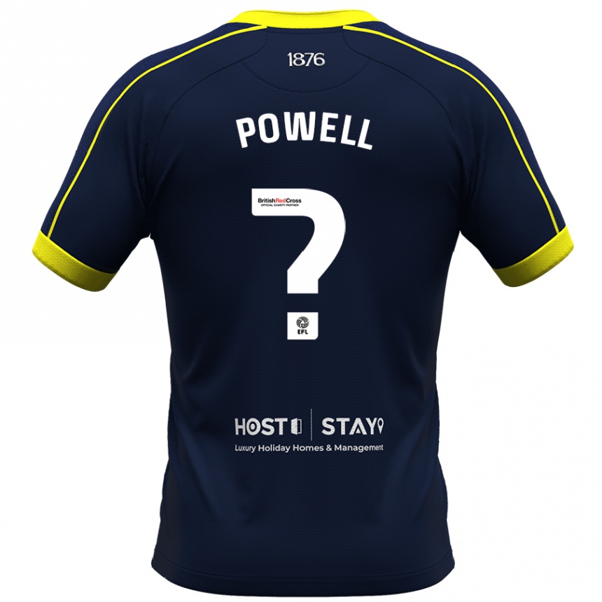 Men Football Rio Patterson-Powell #0 Navy Away Jersey 2023/24 T-Shirt