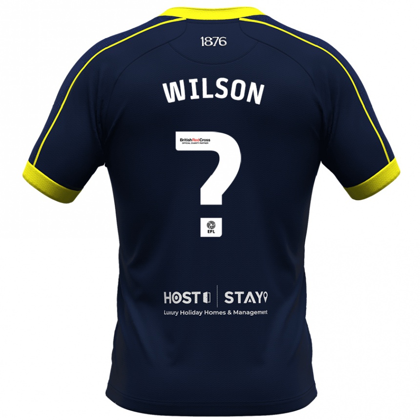 Men Football James Wilson #0 Navy Away Jersey 2023/24 T-Shirt