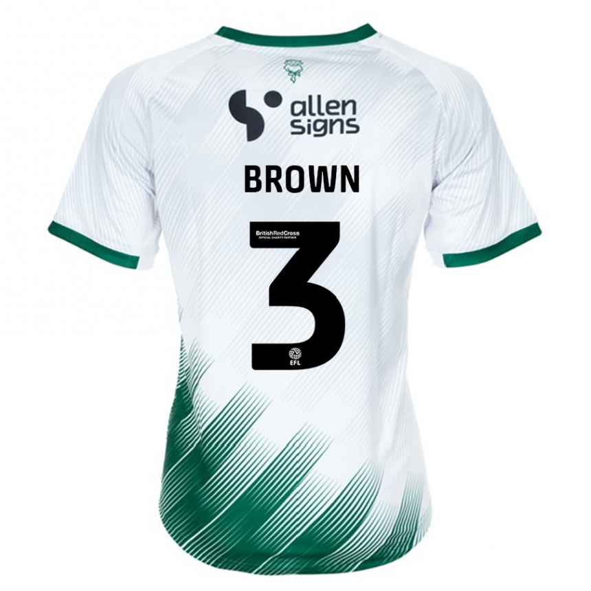 Men Football Jaden Brown #3 White Away Jersey 2023/24 T-Shirt