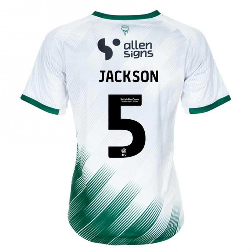 Men Football Adam Jackson #5 White Away Jersey 2023/24 T-Shirt